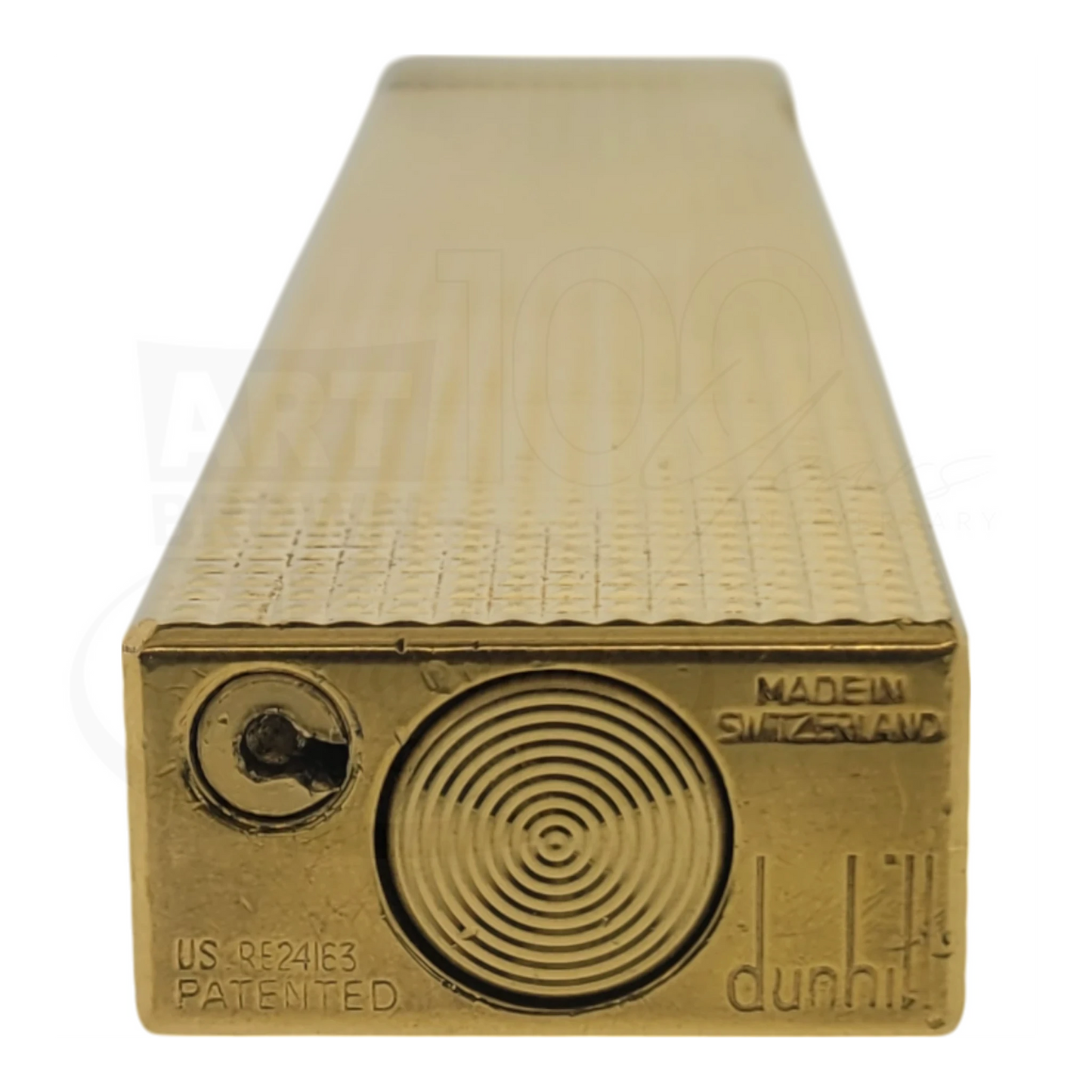 Preowned Dunhill Rollagas Gold Diamond Head Table Lighter, Dunhill-27