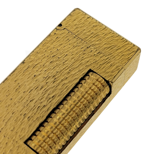 Preowned Dunhill Gold Plated Fine Bark Rollagas Lighter, Dunhill-35