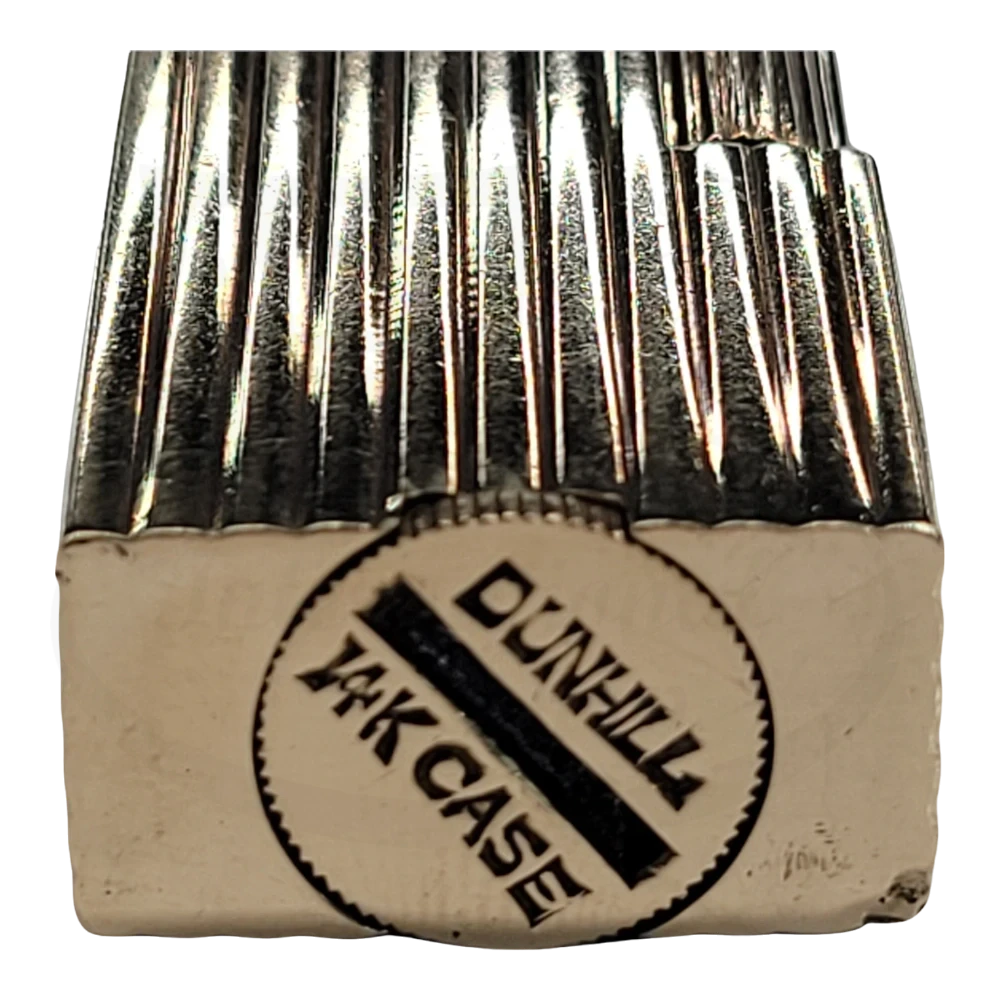 Vintage Dunhill Rollalite 14k Gold Vertical Lines Petrol Lighter