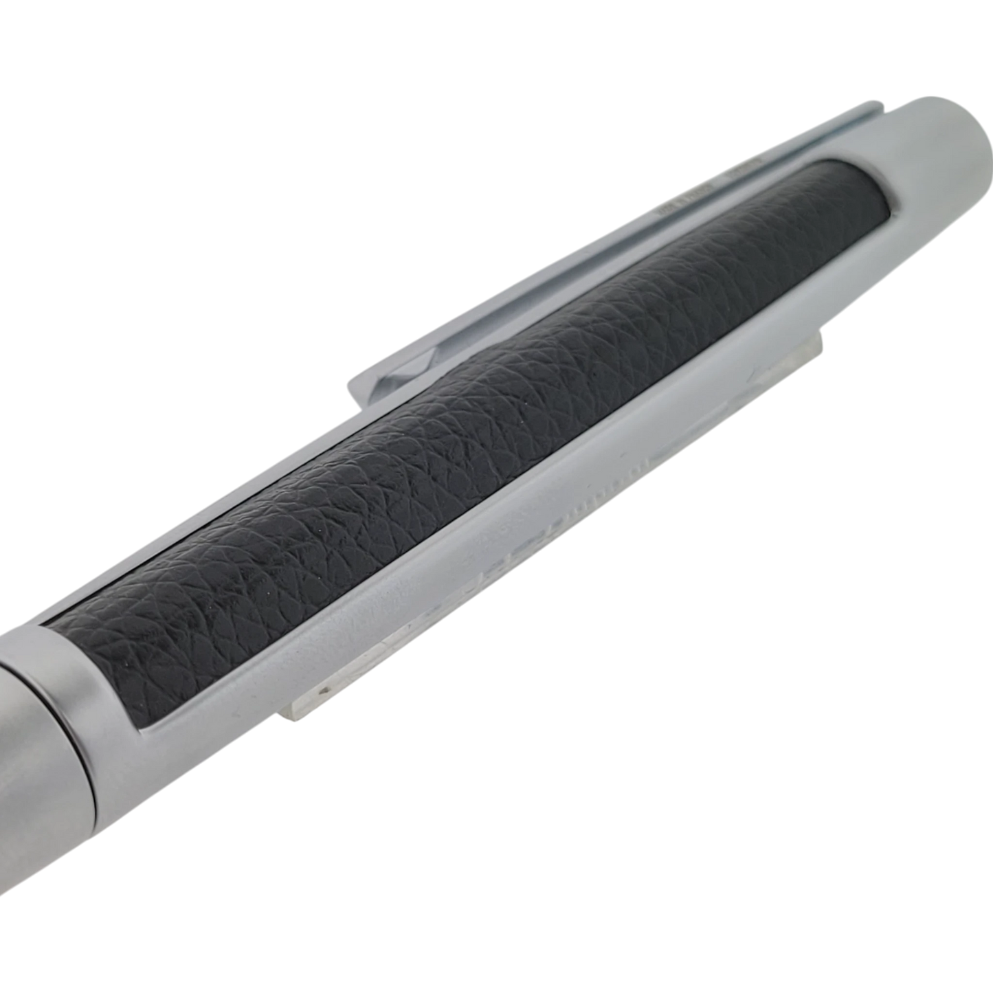 S.T. Dupont Custom Defi Black Textured Leather Chrome Ballpoint Pen, Dupont-16