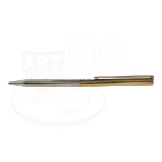 Preowned Vintage S.T. Dupont Classique Duotone Vertical Line Ballpoint Pen