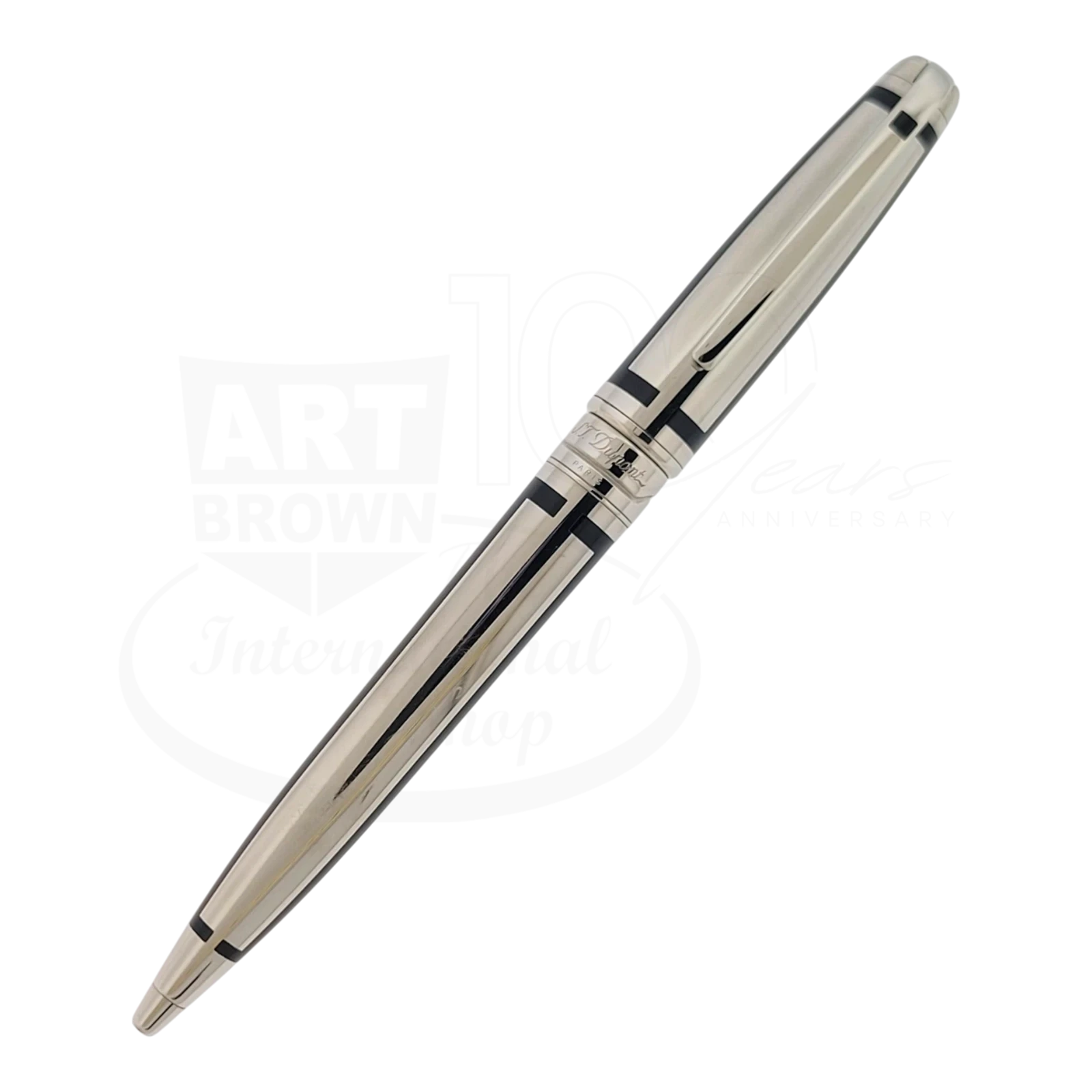 S.T. Dupont Olympio デュポン オランピオ ボールペン Preowned S.T. Dupont Olympio Palladium & Black Lacquer Ballpoint