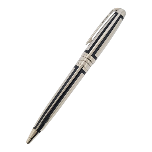 Preowned S.T. Dupont Olympio Palladium & Black Lacquer Ballpoint Pen