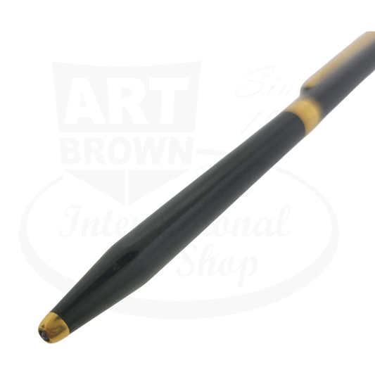 S.T. Dupont Classique V1 black lacquer and gold-plated ballpoint pen with squared clip and twist mechanism, showing wear