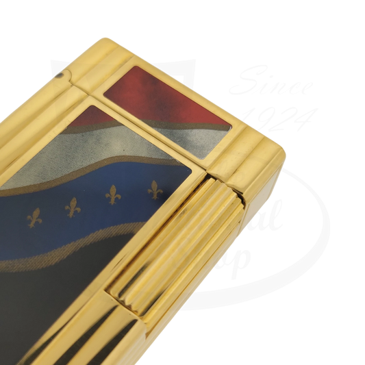 Close up of details in lacquer finish on S.T. Dupont Ligne 1 French revolution lighter.