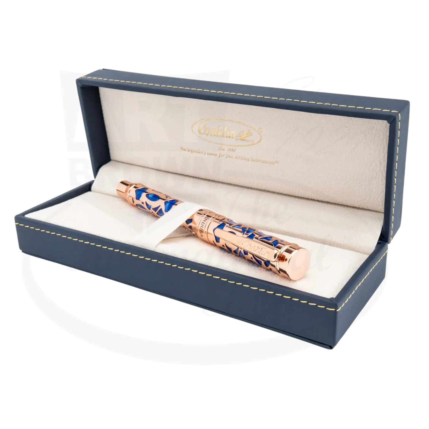 Conklin Endura Deco Crest Blue & Rose Gold Rollerball Pen, CK72218