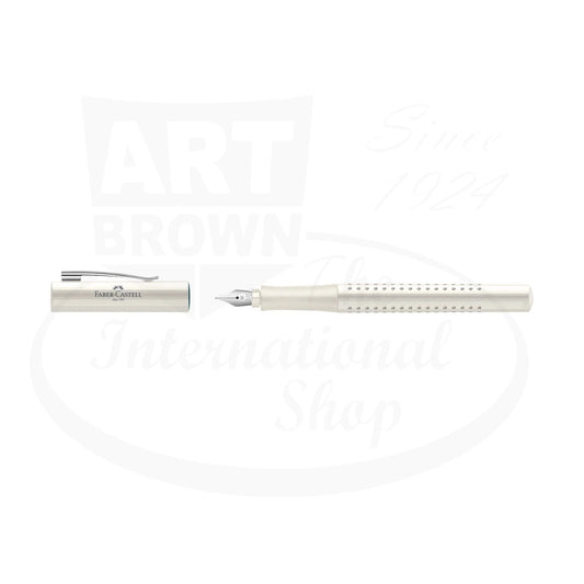 Faber-Castell Grip 2010 fountain pen coconut milk color resin body with silver clip and ergonomic grip design