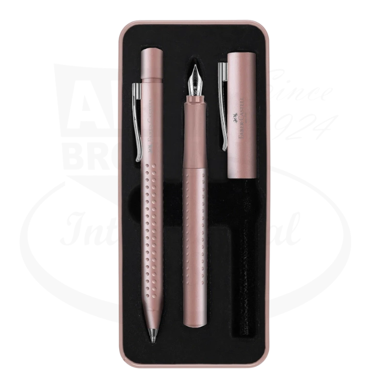 Faber-Castell Grip 2011 Rose Fountain Pen and Ballpoint Gift Tin