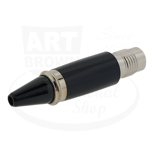 S.T. Dupont Fidelio rollerball grip section in black lacquer with palladium accents, featuring metal construction and sleek tapered nib design