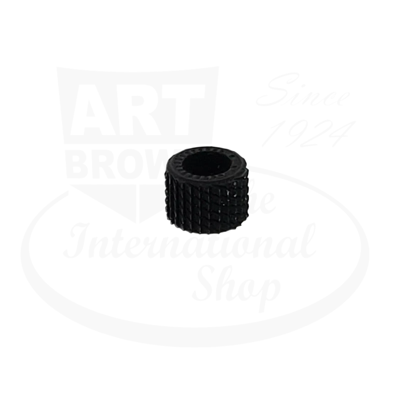 S.T. Dupont Ligne 2 steel flint wheel, black knurled striker replacement part, cylindrical design with textured grip surface