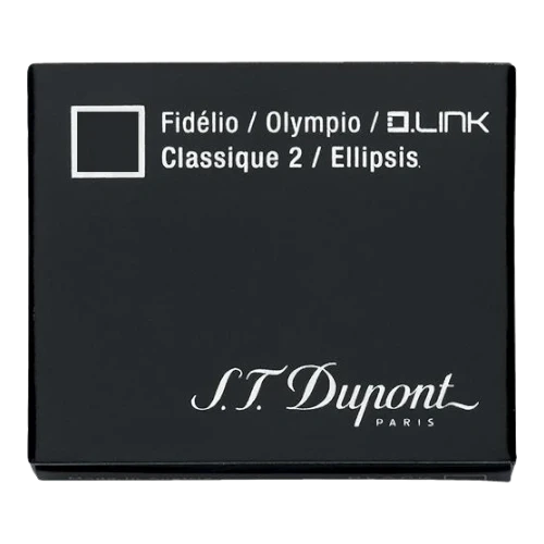 S.T. Dupont Fountain Pen Ink Cartridges - Black 040110, black ink cartridges in a compact black box for select pens.