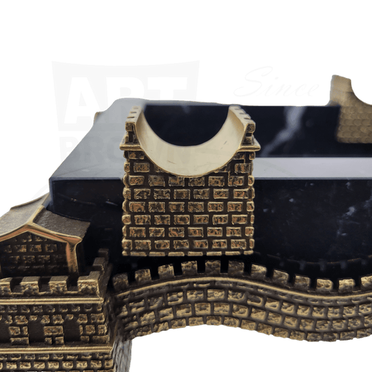 S.T. Dupont Limited Edition Tournaire Great Wall of China Ashtray bronze and black marble with gold patina detail