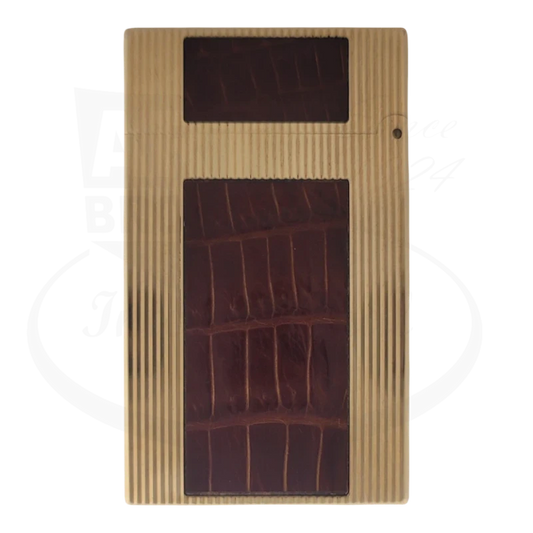 S.T. Dupont Limited Edition Hermes Crocodile Ligne 2 Lighter in Gold