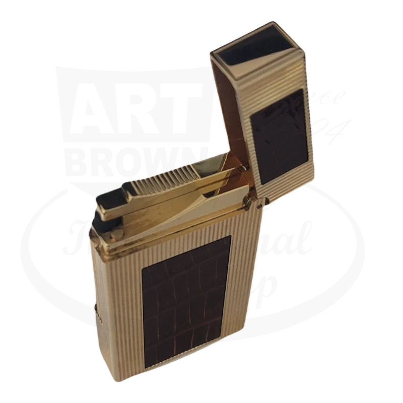 S.T. Dupont Limited Edition Hermes Crocodile Ligne 2 Lighter in Gold