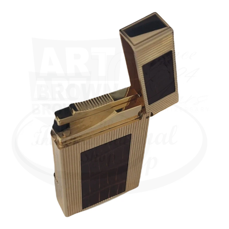S.T. Dupont Limited Edition Hermes Crocodile Ligne 2 Lighter in Gold