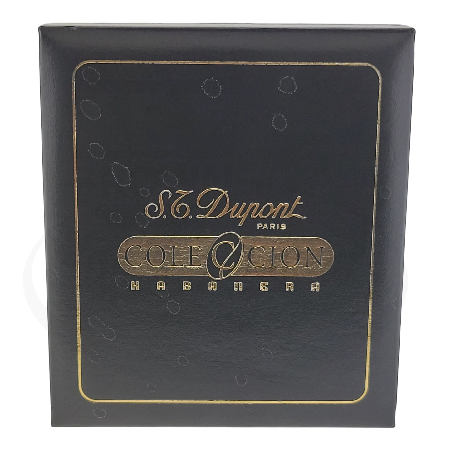 ST Dupont Habanos Ligne 2 Hoyo De Monterrey black leather box with gold embossed logo and Collection text