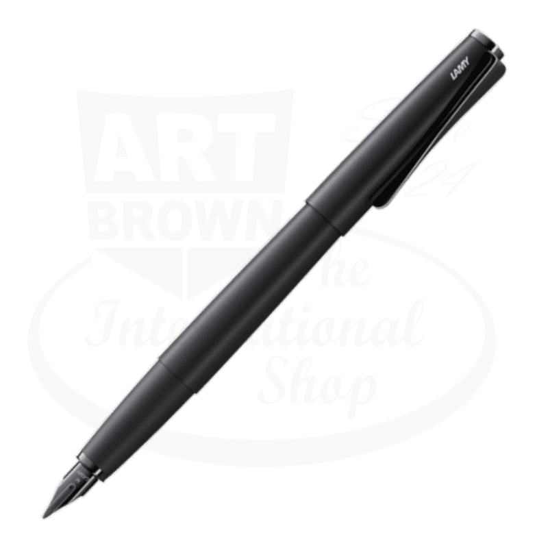 LAMY Studio LX L66ALBKM fountain pen in matte black lacquer with steel propeller clip and black PVD-coated nib