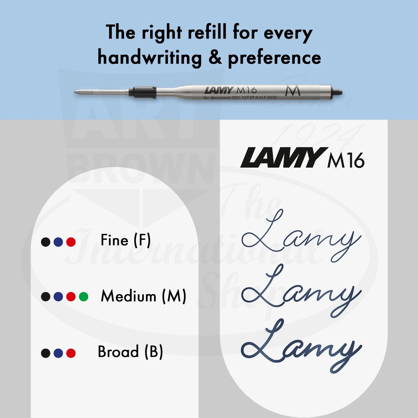 LAMY Studio Imperial Blue Ballpoint Pen L267IB with steel clip and giant refill LAMY M16 black ink mechanism