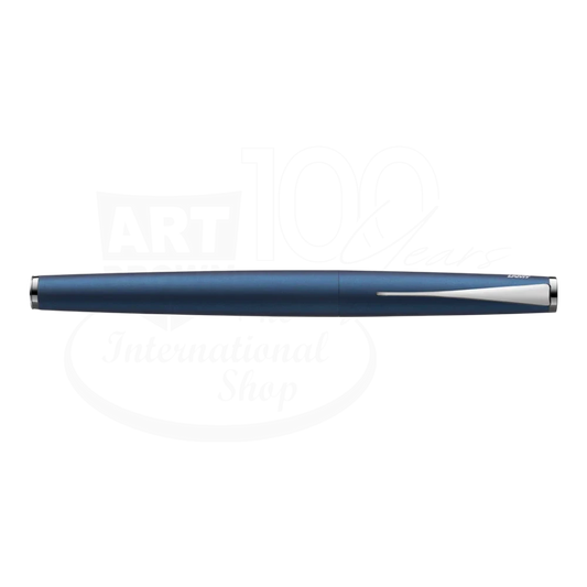LAMY Studio Imperial Blue Medium Fountain Pen, L67IBM, metal body in deep blue with silver accents, sleek cylindrical shape