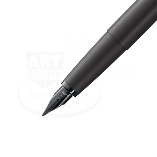 LAMY Studio LX All Black Medium Fountain Pen L66ALBKM black matte metal body with sleek nib and smooth grip section