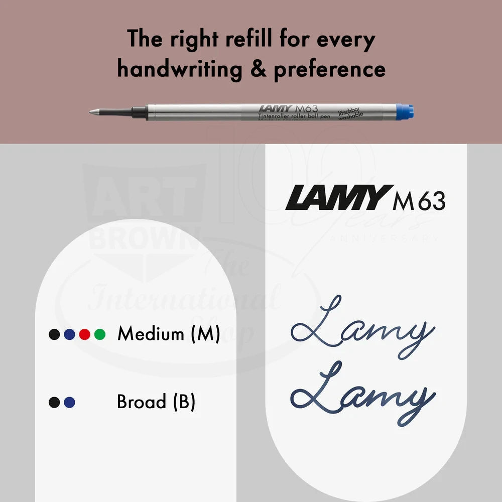 LAMY Studio Piano Red Rollerball Pen, L368PRD compatible with M63 refill in medium and broad tips black and blue ink