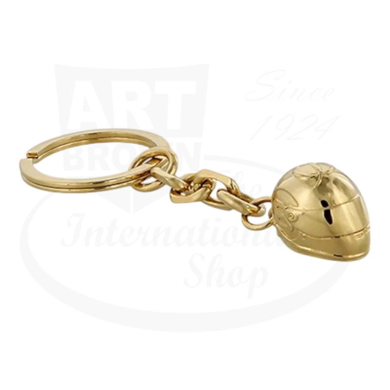ST Dupont Le Mans C2LEMANS brass gold-plated racing helmet keychain with engraved design from limited collector set