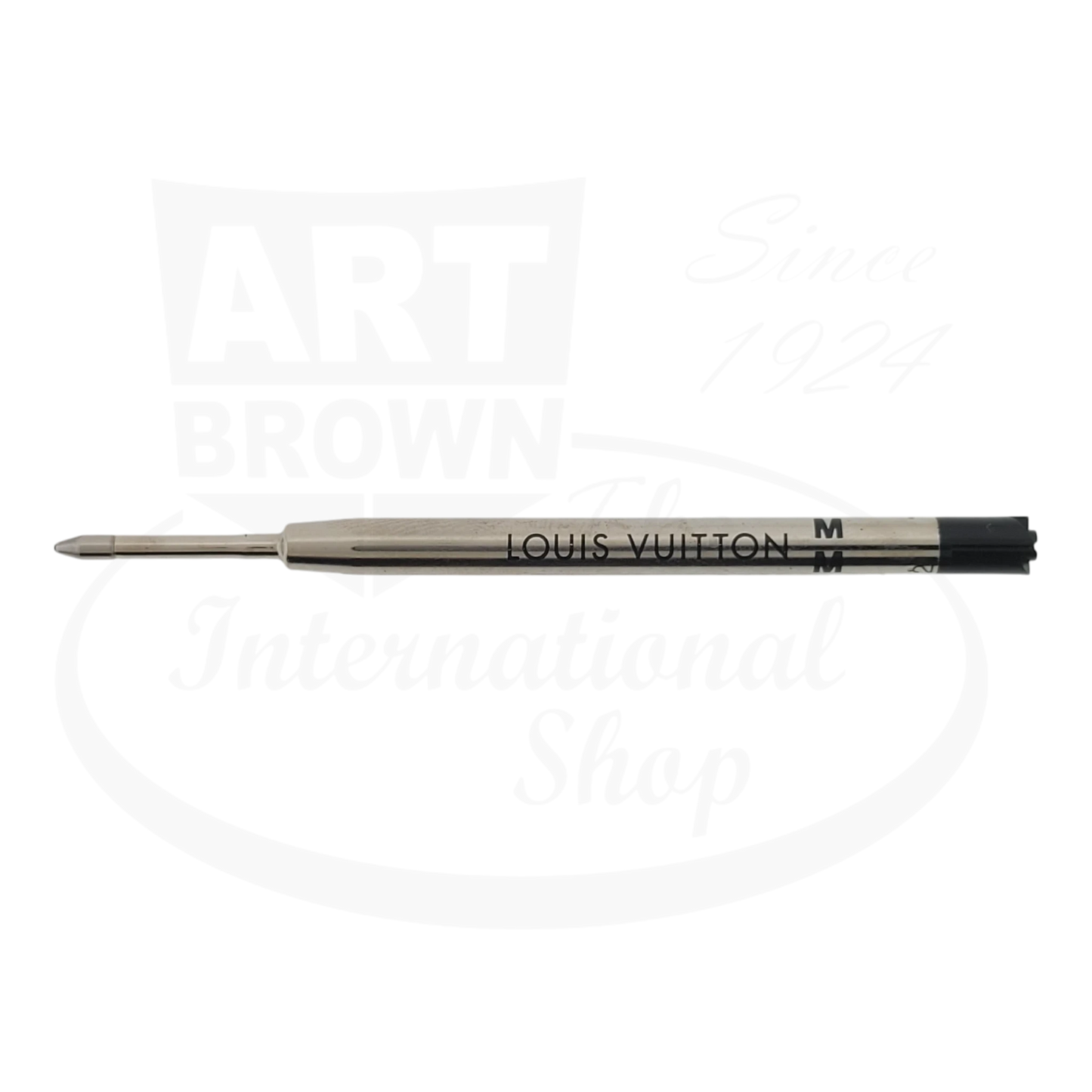 Louis Vuitton ballpoint pen refill in black, with Louis Vuitton branding, medium point