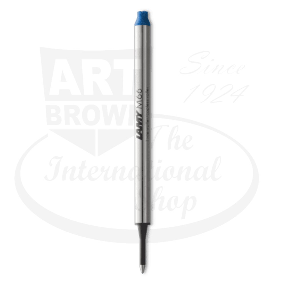 LAMY M66 rollerball refill M1605757, aluminum body with blue ink tip, sleek silver cylindrical design for swift, tipo and dialog 2 pens