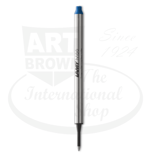 LAMY M66 rollerball refill M1605757, aluminum body with blue ink tip, sleek silver cylindrical design for swift, tipo and dialog 2 pens