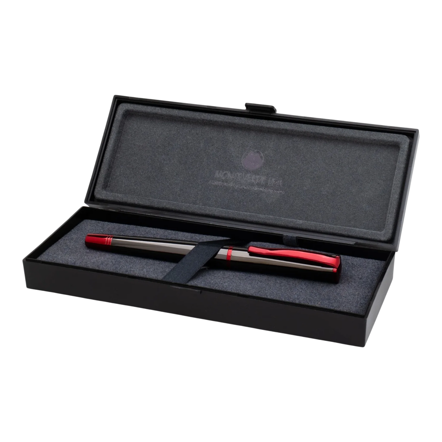 Monteverde Impressa Gunmetal with Red Finish Rollerball Pen, MV29876