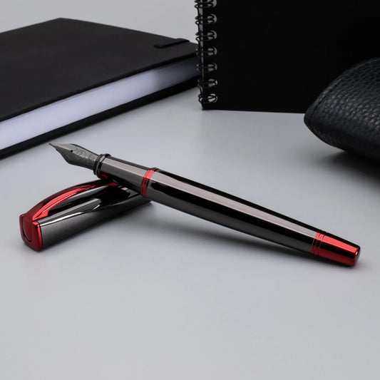 Monteverde Impressa Gunmetal with Red Finish Fountain Pen, MV29873