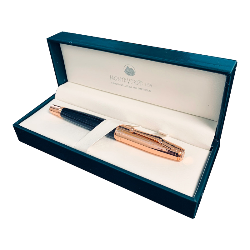 Monteverde Invincia Deluxe Carbon Fiber & Rose Gold Fountain Pen, MV41293