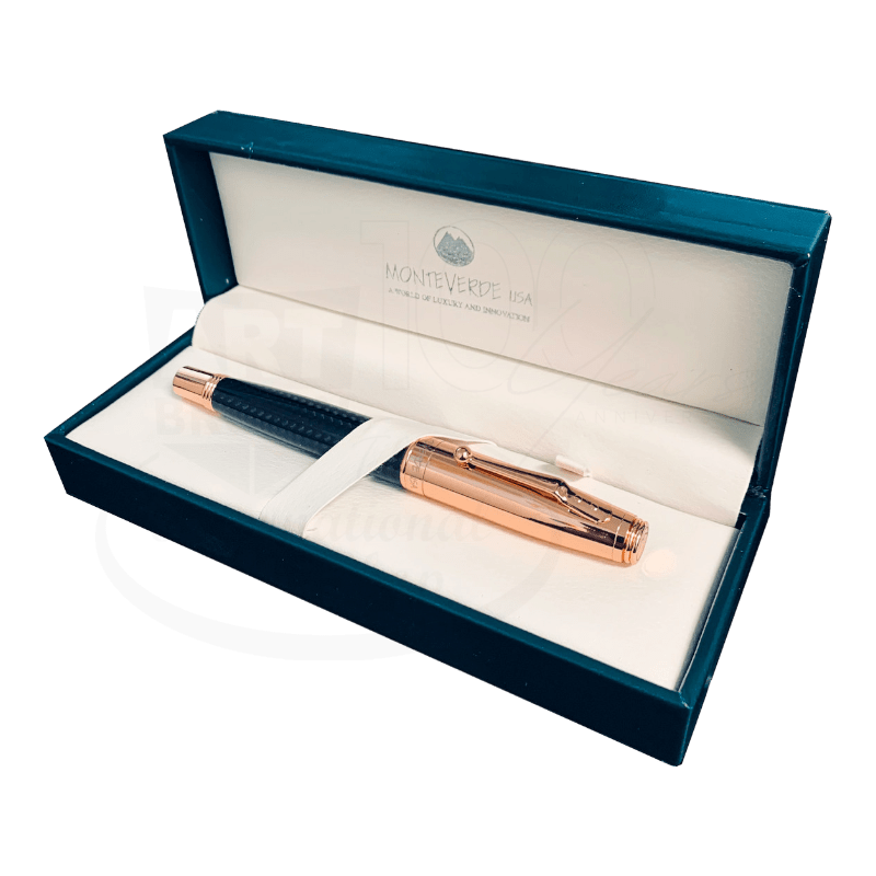 Monteverde Invincia Deluxe Carbon Fiber & Rose Gold Fountain Pen, MV41293