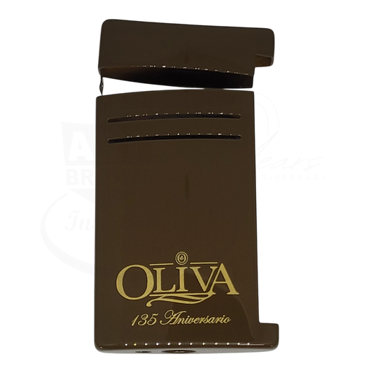 S.T. Dupont Maxijet Oliva 020169NS cigar lighter shell and trigger in matte brown with gold logo accents