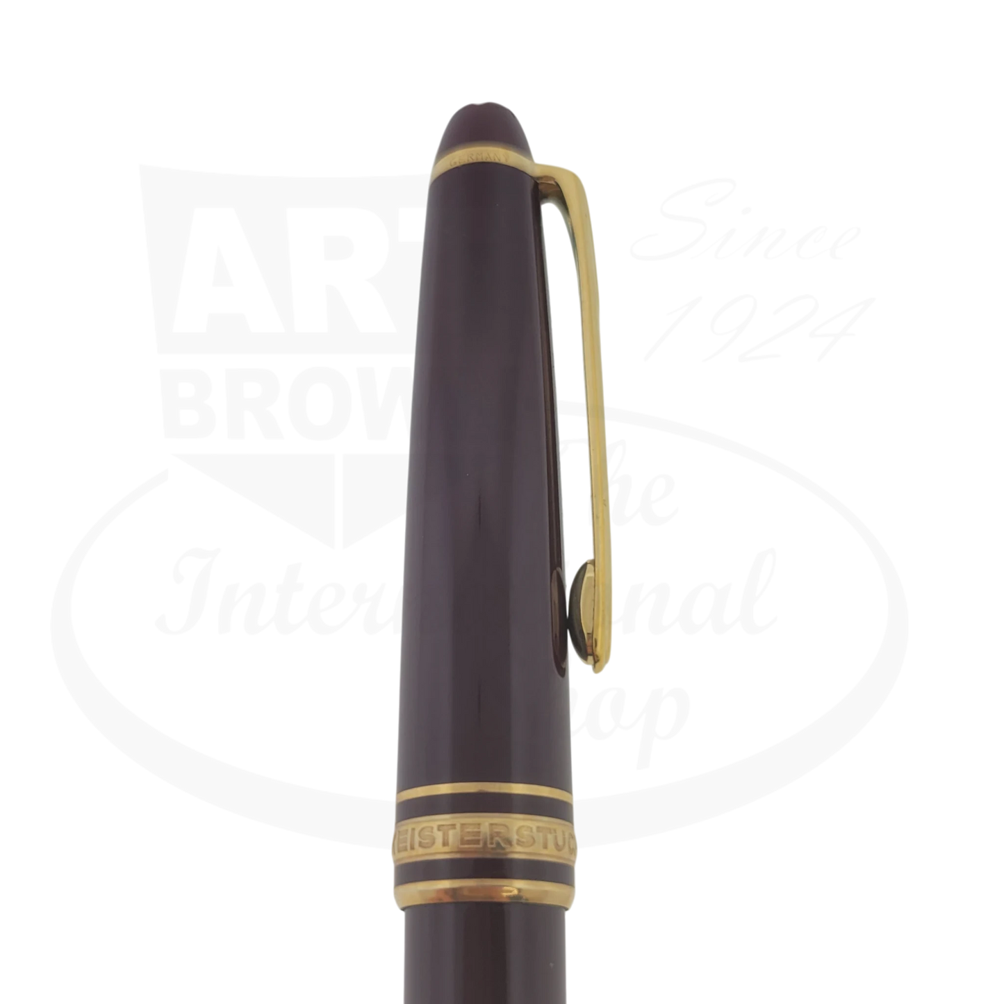 Montblanc Meisterstück 164 Classique burgundy resin ballpoint pen with gold-plated trim and signature clip, preowned condition