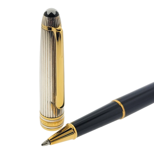 Preowned Montblanc Meisterstück Solitaire Doué Sterling Silver & Gold-Plated Rollerball Pen