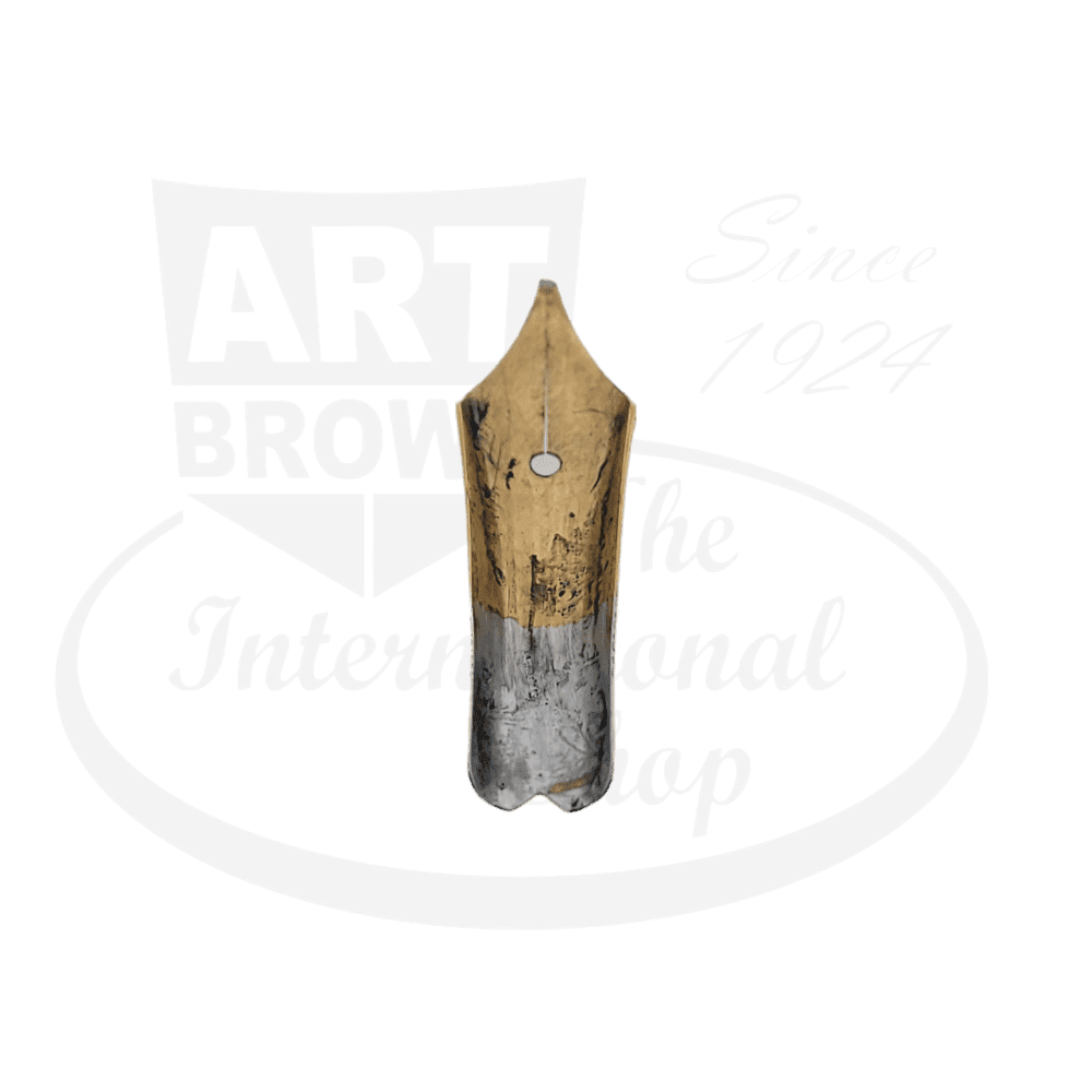 Montblanc Meisterstuck 144 14K gold-plated medium fountain pen nib, dual-tone finish with gold upper and silver-toned base, vintage condition