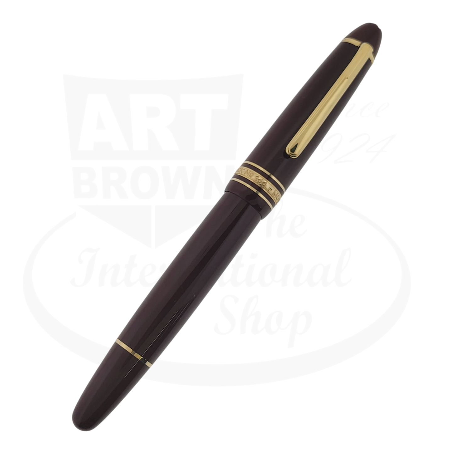 Montblanc Meisterstuck 166 burgundy resin highlighter with gold-plated trim, classic barrel design and clip, preowned condition
