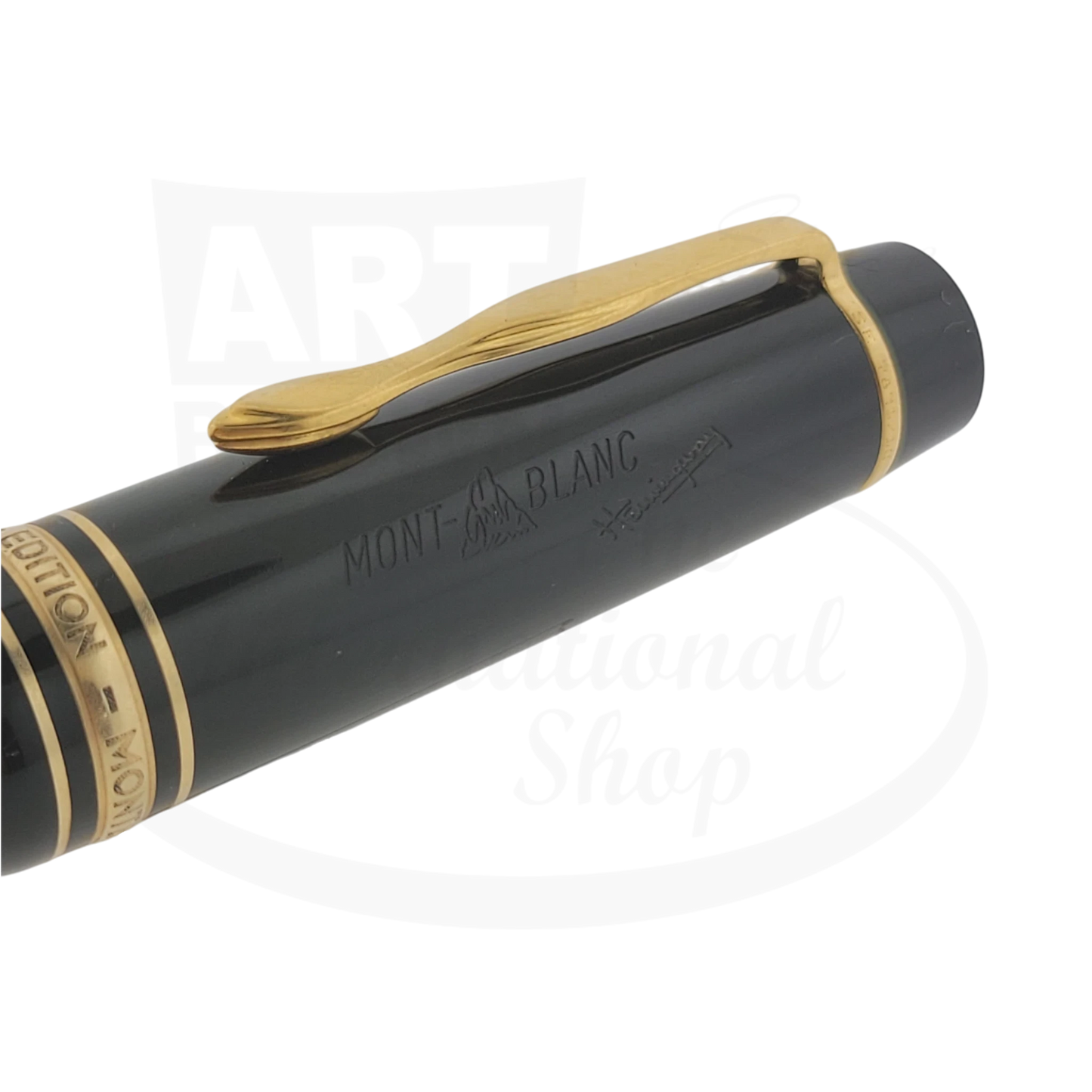 Montblanc Hemingway Writers Edition black resin ballpoint pen with gold-plated clip and engraved signature