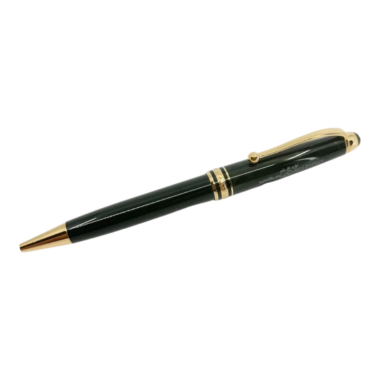 Preowned Montblanc Mesiterstuck Origins Green & Gold Ballpoint Pen and Sartorial Pen Case