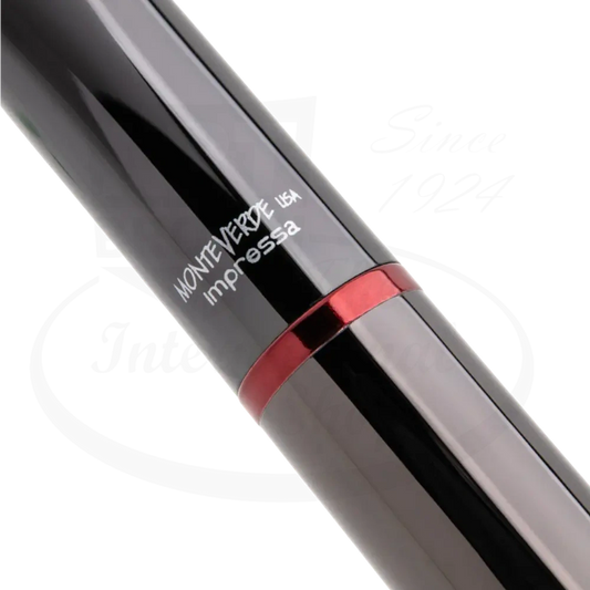 Monteverde Impressa Gunmetal with Red Finish Fountain Pen, MV29873
