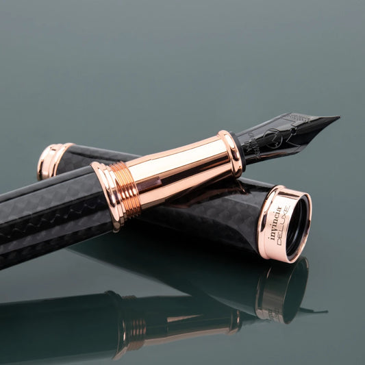 Monteverde Invincia Deluxe Carbon Fiber & Rose Gold Fountain Pen, MV41293
