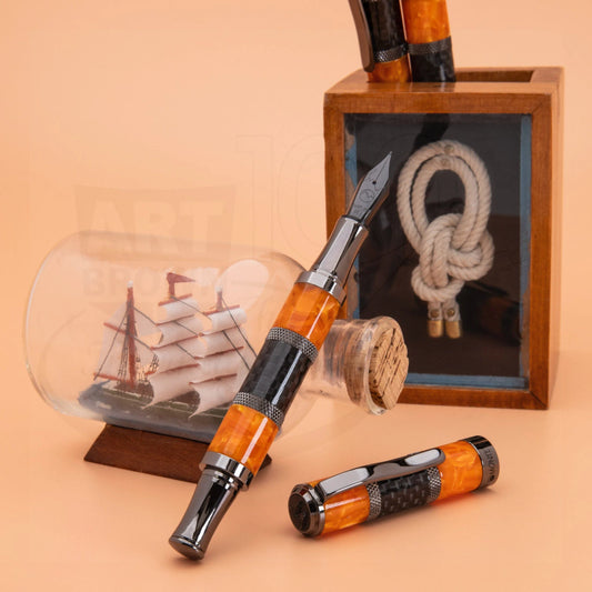 Monteverde Regatta Sport Orange & Carbon Fiber Fountain Pen, MV45303