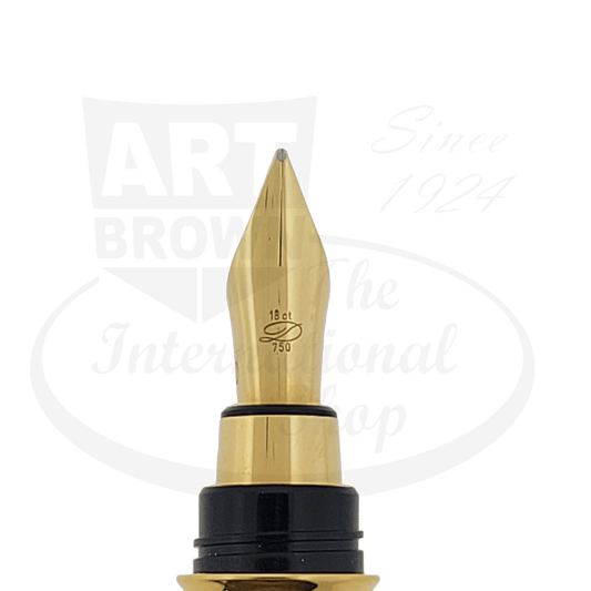 S.T. Dupont Montparnasse Large Black Lacquer and Gold Fountain Pen, 411274