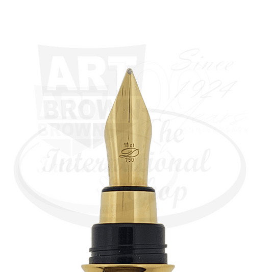 S.T. Dupont Montparnasse Large Black Lacquer and Gold Fountain Pen, 411274