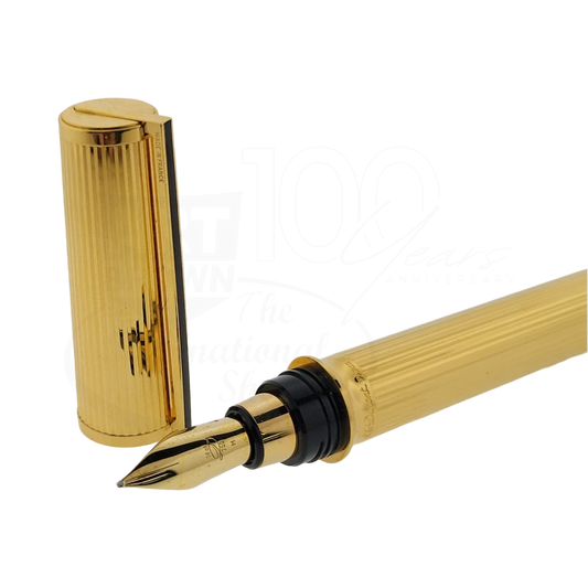 S.T. Dupont Vintage Montparnasse Gold Vertical Lines Grand Fountain Pen