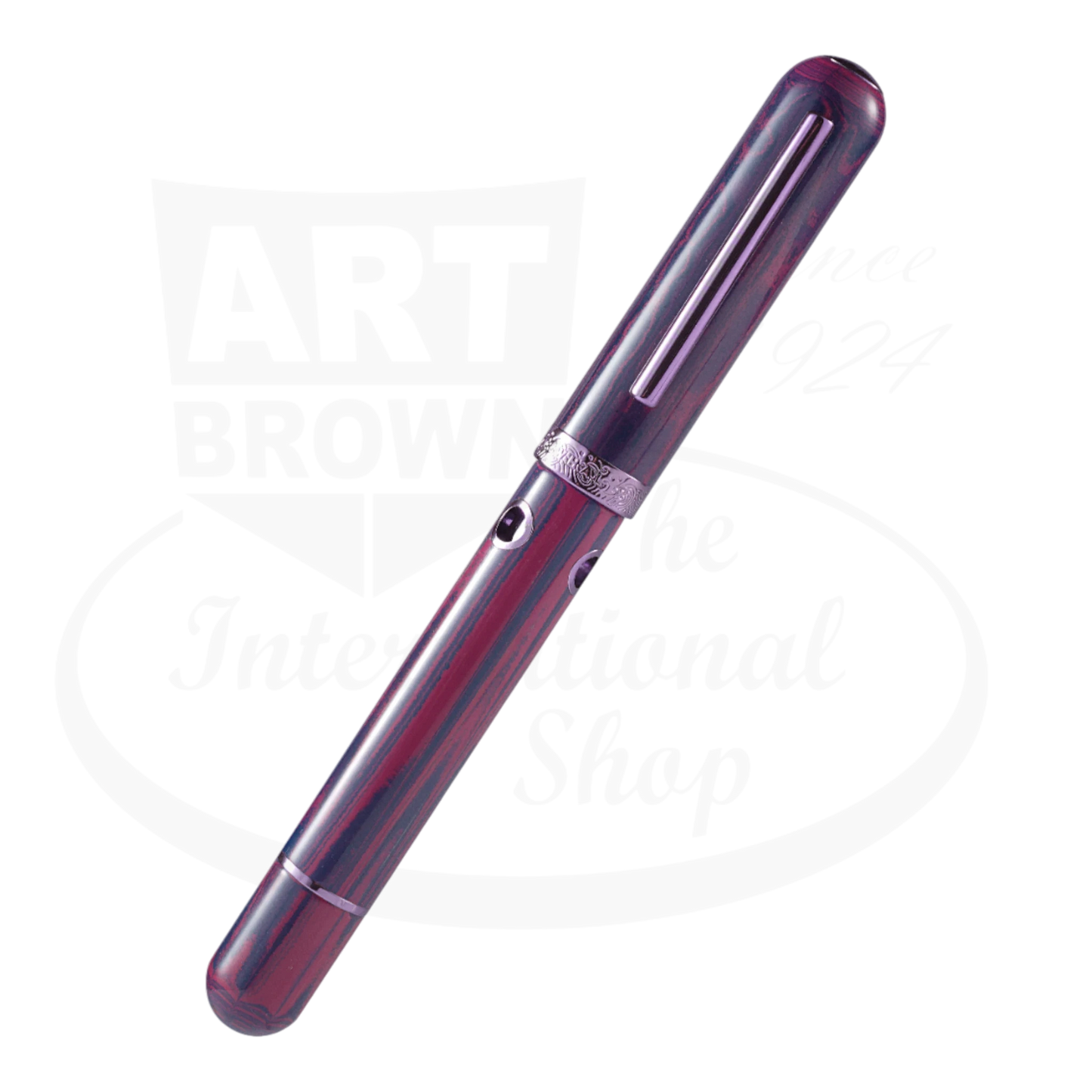 Nahvalur Nautilus Anthias Violet Medium Fountain Pen German ebonite resin with purple-plated trims and stainless steel nib