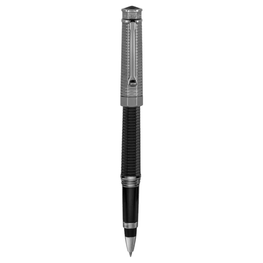 Montegrappa NeroUno Duetto Black Resin with Palladium Finish Rollerball Pen, ISNLDRAC