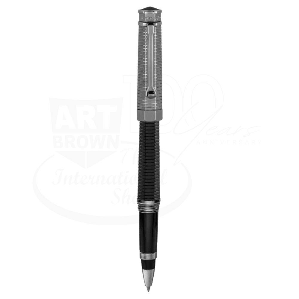 Montegrappa NeroUno Duetto Black Resin with Palladium Finish Rollerball Pen, ISNLDRAC