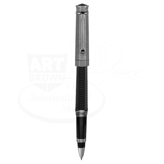 Montegrappa NeroUno Duetto Black Resin with Palladium Finish Rollerball Pen, ISNLDRAC